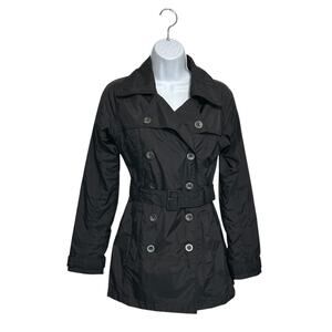 The North Face Maya Jacket Women's Sz XS Black HyVent Belted Lined Trench Coat